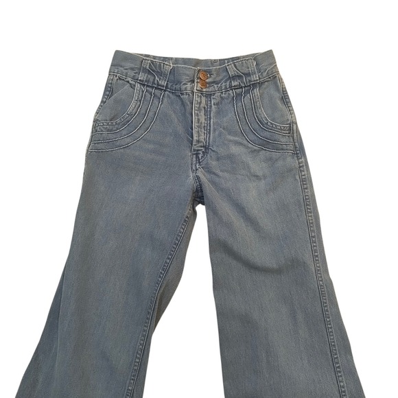 Vintage Viceroy High Waisted Bell Bottom Jeans Blue Denim 70s Flare - Picture 4 of 13